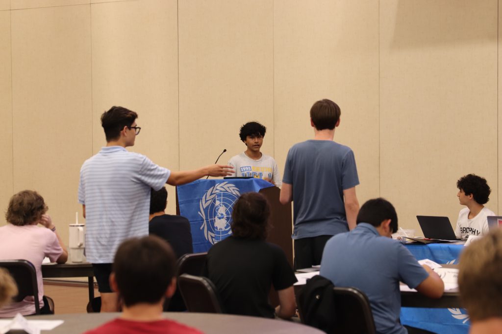 MODEL UN: Model UN gives students the chance to step into the role of global delegates while learning diplomacy, public speaking, and international policy. Participation has grown this year, with 35 students attending a recent conference, many for the first time. The group hopes to represent Brophy at a national conference later this year.
