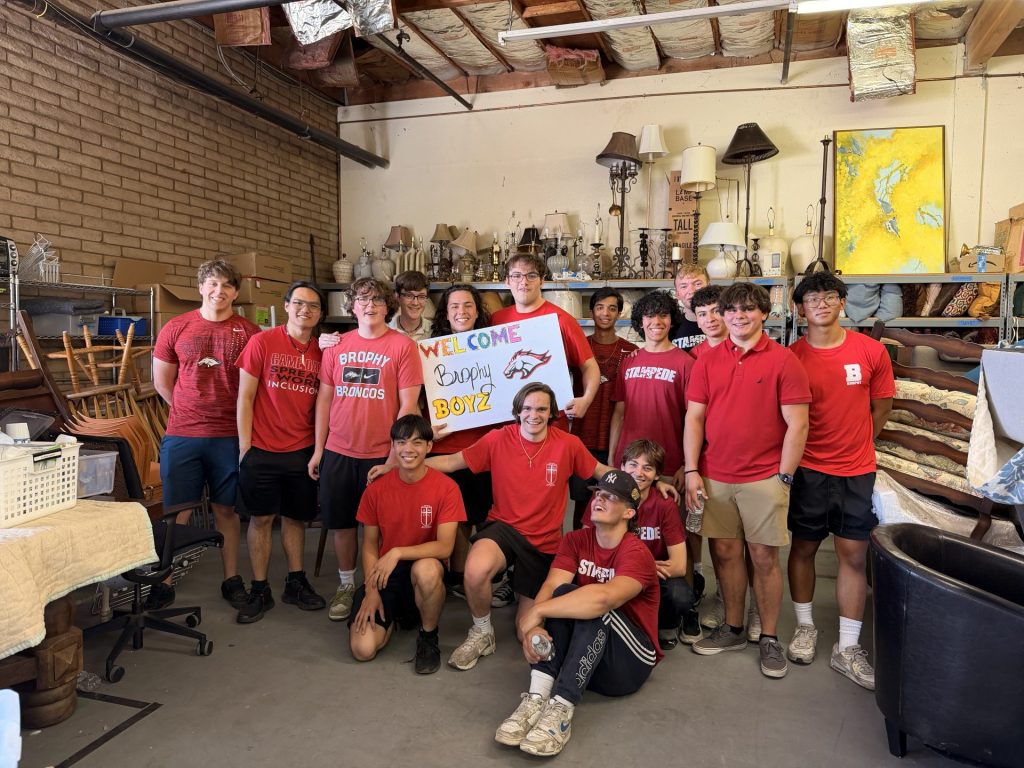 Senior Day of Service | The Senior Day of Service takes place in late March, when seniors spend several hours serving at organizations across the Greater Phoenix area. Students support groups such as Saving Amy, Feed My Starving Children, Camp Swift, St. Vincent de Paul, and others. As their final Brophy-facilitated service opportunity, the day encourages seniors to continue engaging in service beyond graduation.This event is not organized by Brophy, and is entirely student-led.