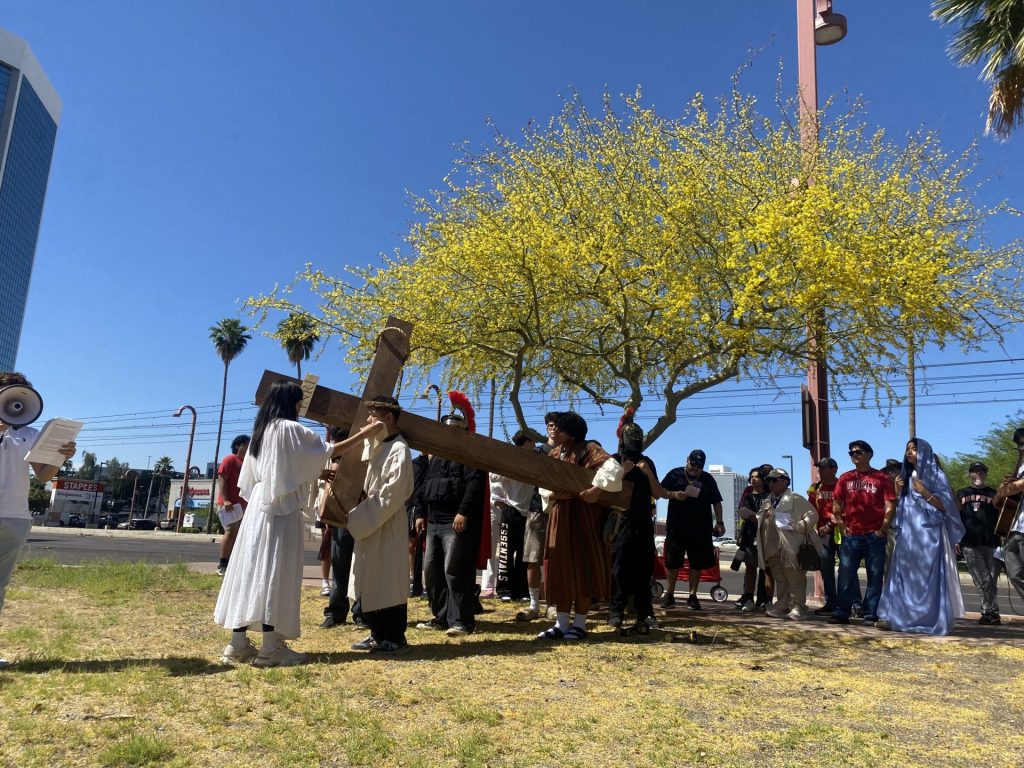 Witness on Central | On Good Friday, the Brophy community gathered for “Walking with Today’s Crucified,” a public Stations of the Cross procession along Central Avenue. The event offered a chance to reflect both on Christ’s suffering and the many forms of suffering still present today.